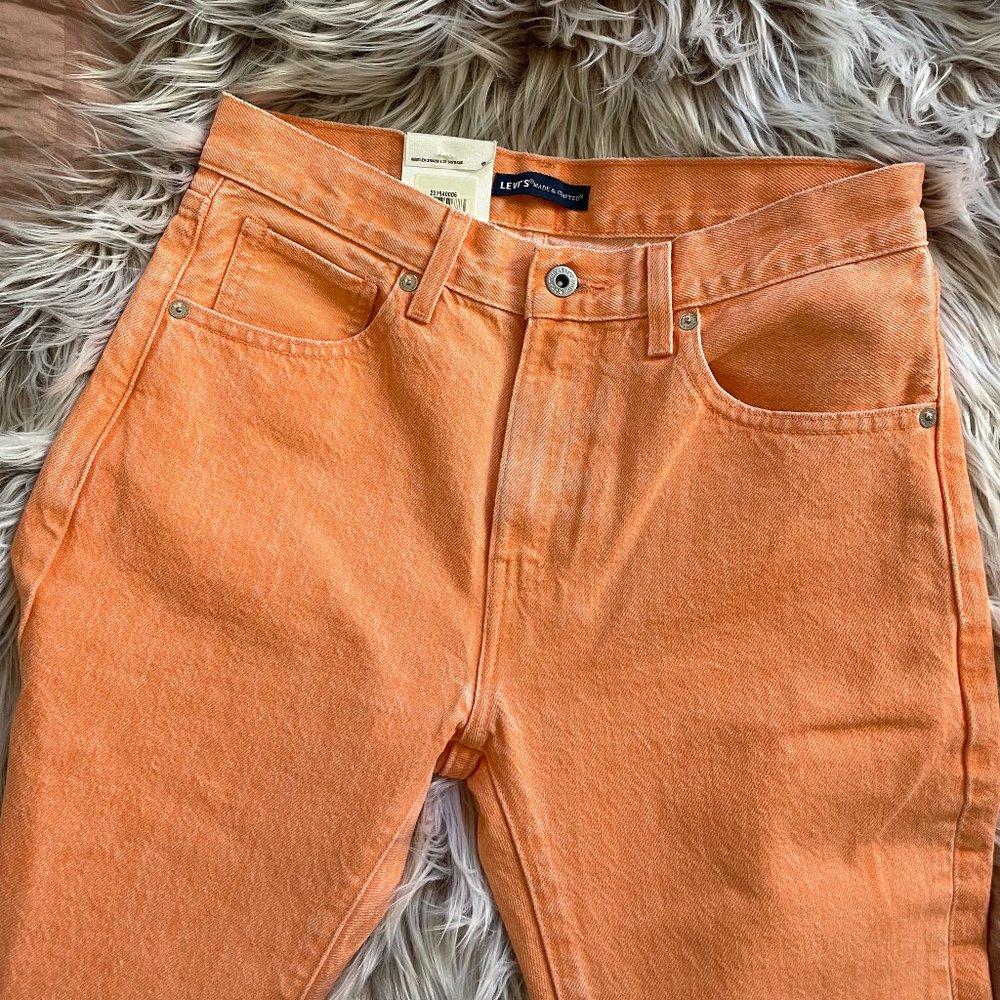 NWT Levi's Pipe Straight Jeans in Sherbet Orange - Picture 3 of 7